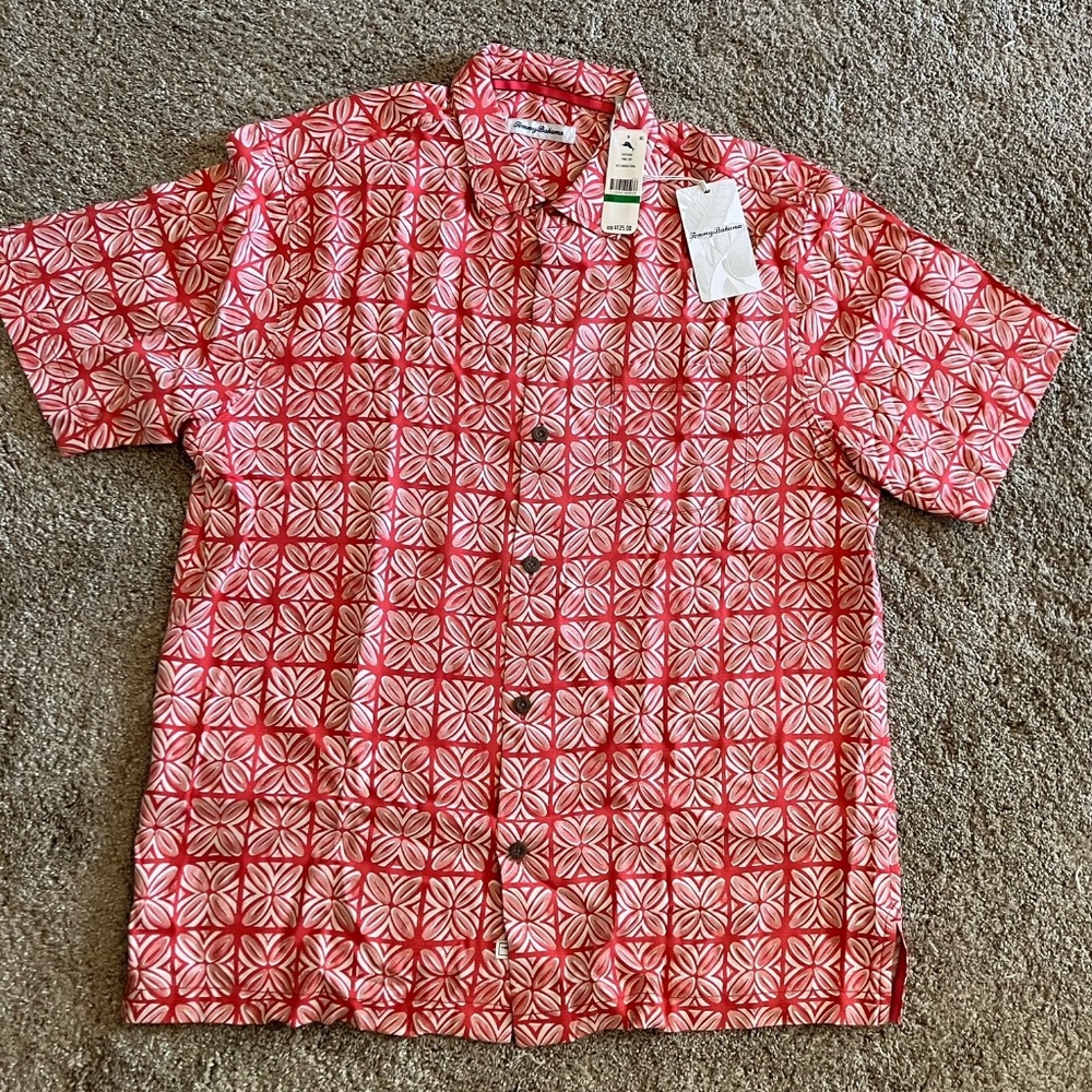 NWT 100% Silk Tommy Bahama Camp Shirt